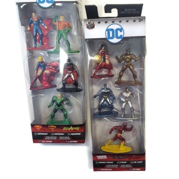 DC Nano Metalfigs (Lot of 2) 5 Pack Figure Collectors Set Exclusive Figs - Picture 1 of 4